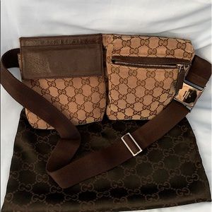 VINTAGE GUCCI WAIST BAG CANVAS